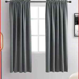 72 inch length grey blackout curtains (set of 2 panels)